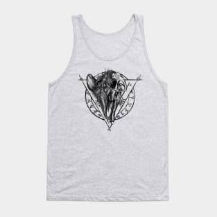 Rat Skull Black and White Tank Top